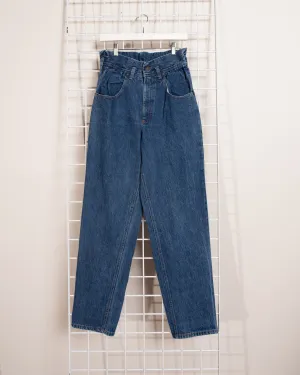 1980s ESPRIT Unique Waistband Paperbag Jeans