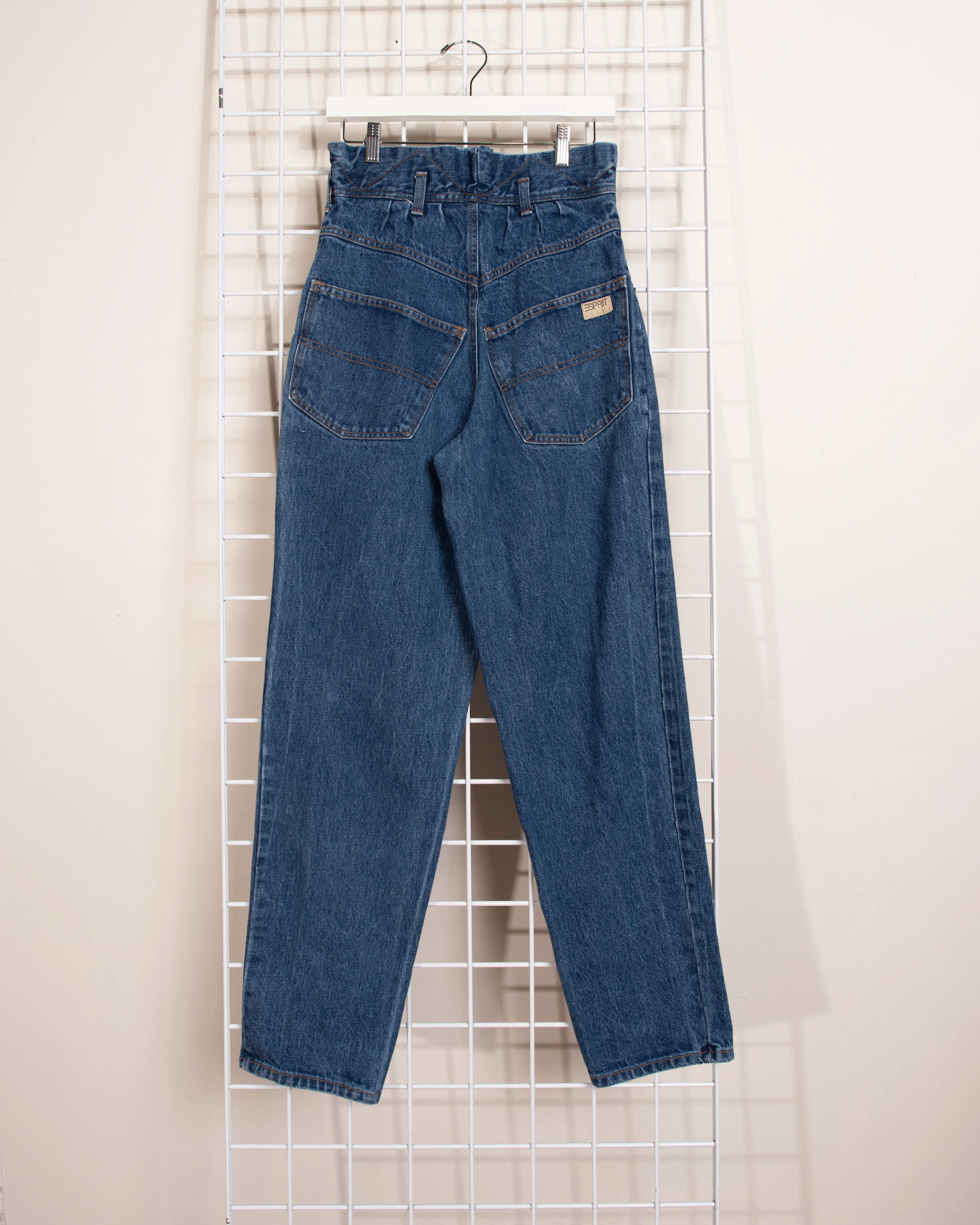 1980s ESPRIT Unique Waistband Paperbag Jeans