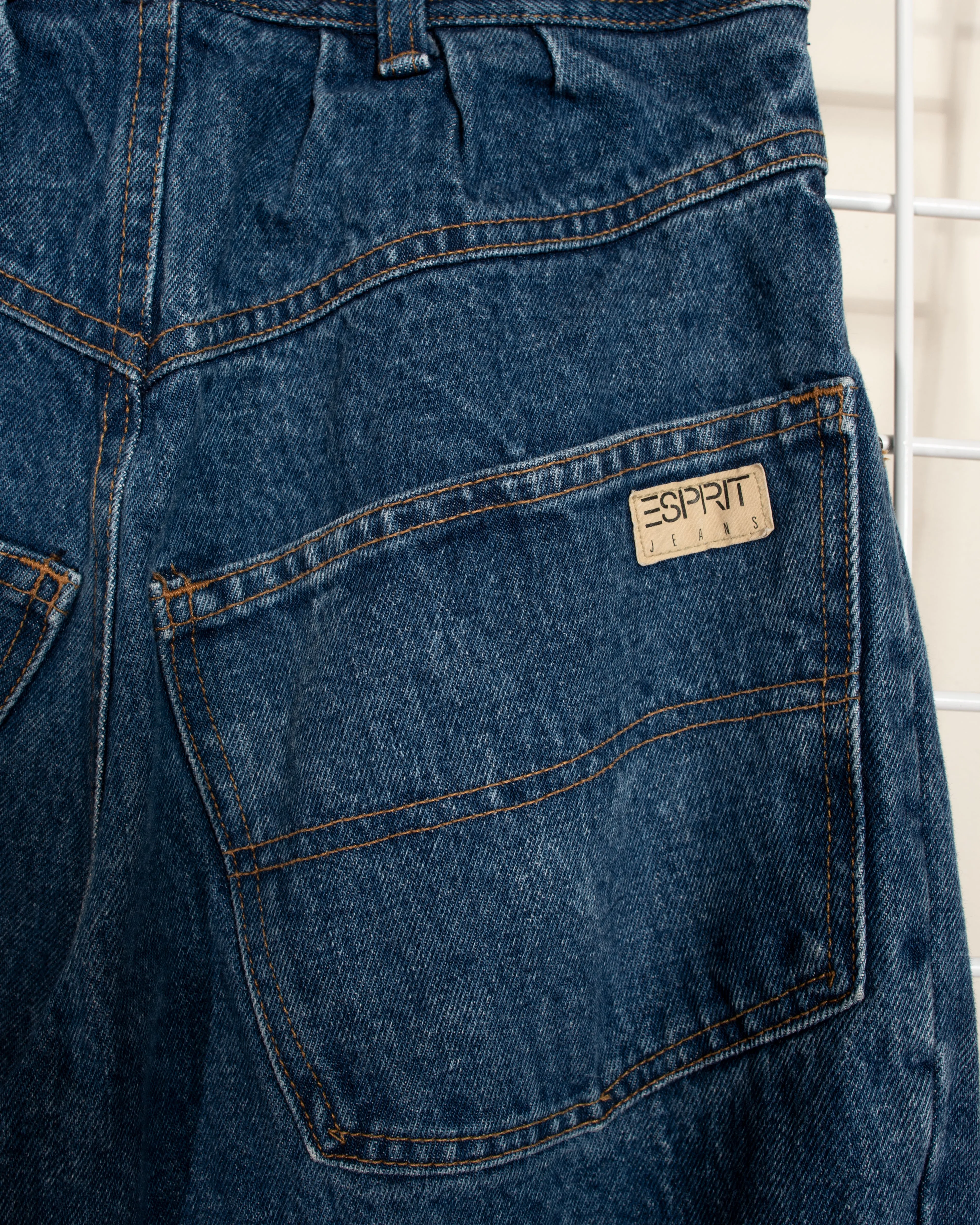 1980s ESPRIT Unique Waistband Paperbag Jeans