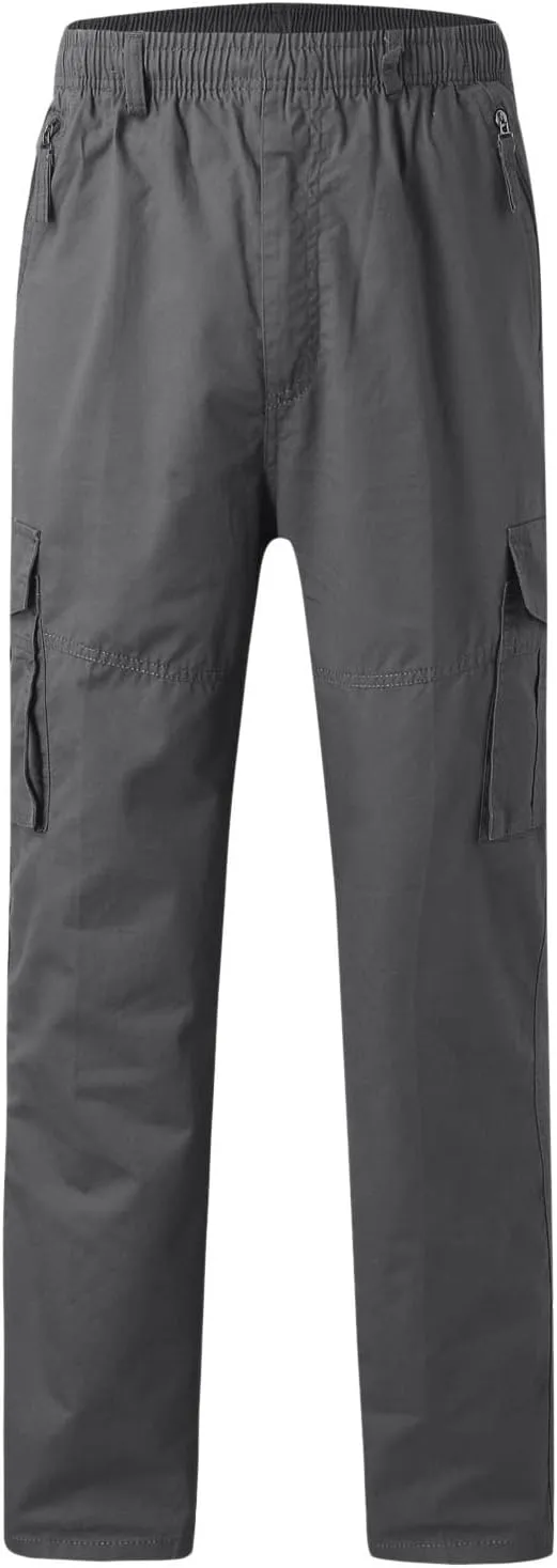 2023 Mens Cargo Pants with Multi Pockets Casual Joggers Hiking Pants Plus Size Loose Straight Sweatpants Stylish Trousers