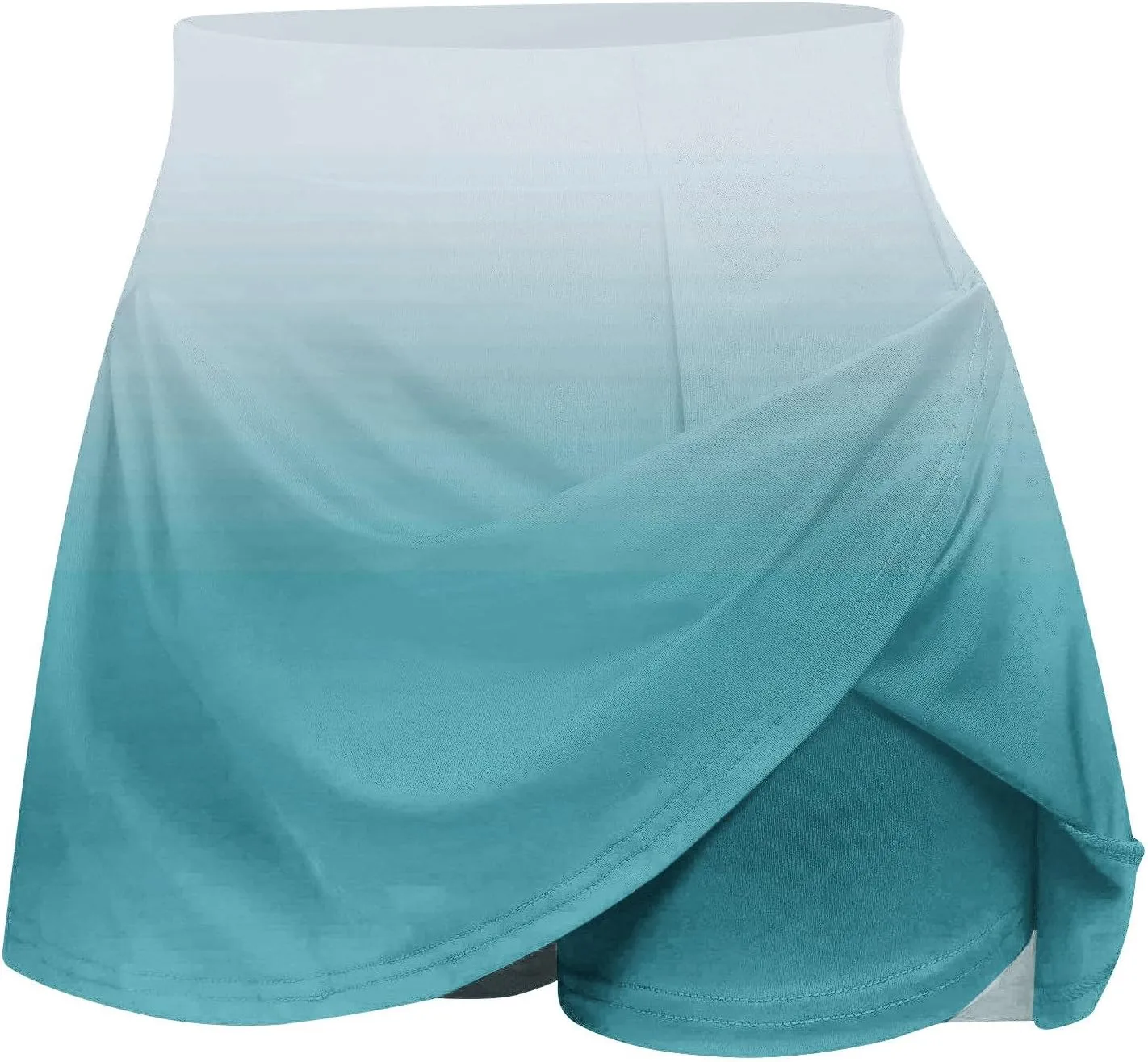 2025 Women Gradient Colour Skirt Shorts Ladies Pleated Tennis Skirts Short Regular Fit Fake Two Piece Half Trouser