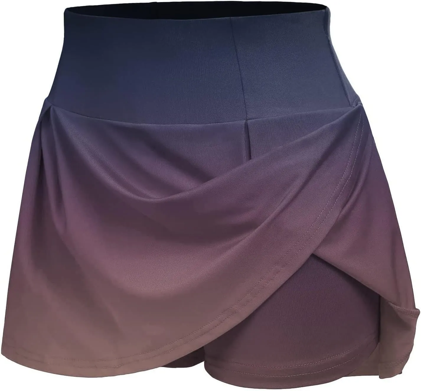 2025 Women Gradient Colour Skirt Shorts Ladies Pleated Tennis Skirts Short Regular Fit Fake Two Piece Half Trouser