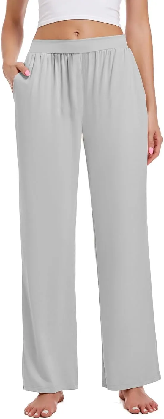3 Pack Women's Lounge Cozy Wide Leg with Pockets Loose Flowy Yoga Sweatpants Workout Comfy Jogger Pants