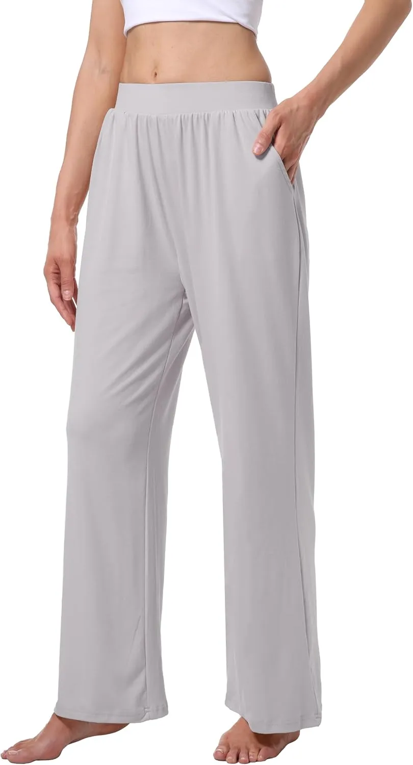 3 Pack Women's Lounge Cozy Wide Leg with Pockets Loose Flowy Yoga Sweatpants Workout Comfy Jogger Pants