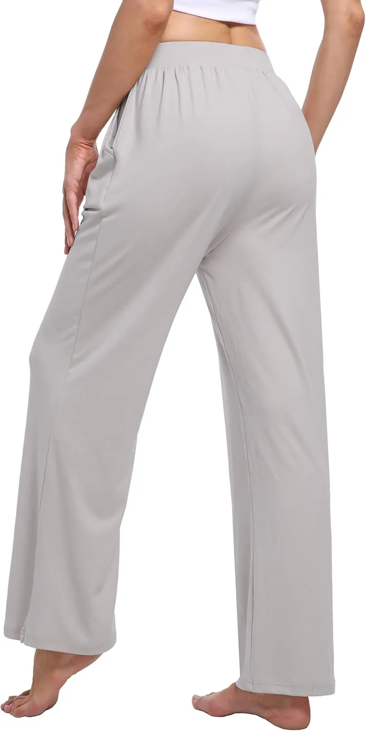 3 Pack Women's Lounge Cozy Wide Leg with Pockets Loose Flowy Yoga Sweatpants Workout Comfy Jogger Pants