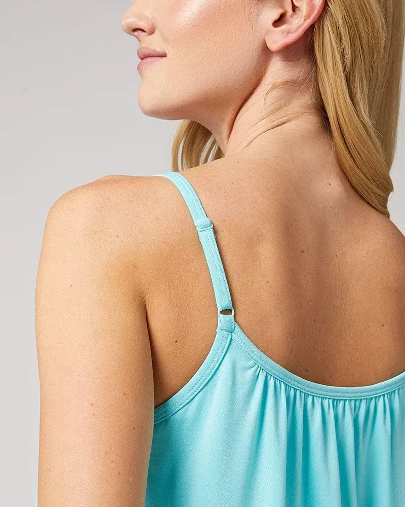 32 Degrees Women's Cool Flowy Bra Cami | with Built-in Cups | Relaxed Fit | Adjustable Spaghetti Strap