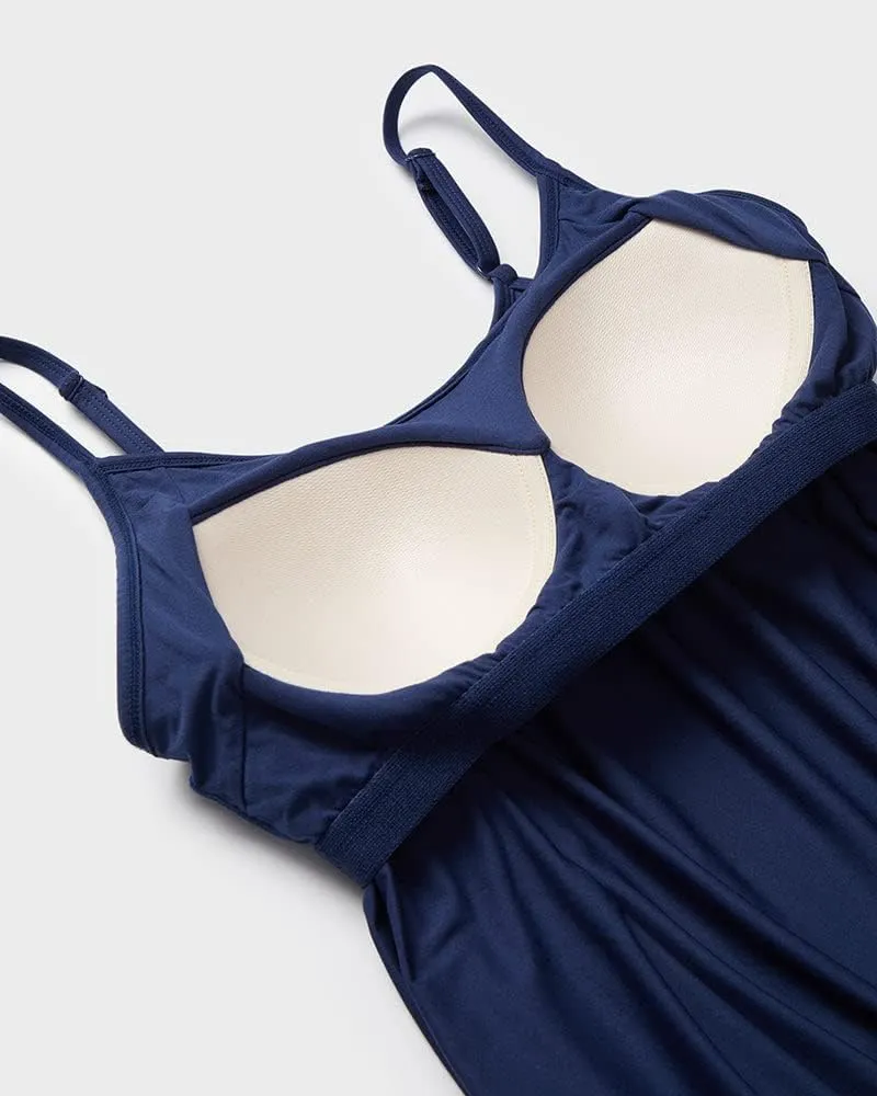 32 Degrees Womens Cool Flowy Bra Dress | with Built-in Cups | Relaxed Fit | Adjustable Spaghetti Strap