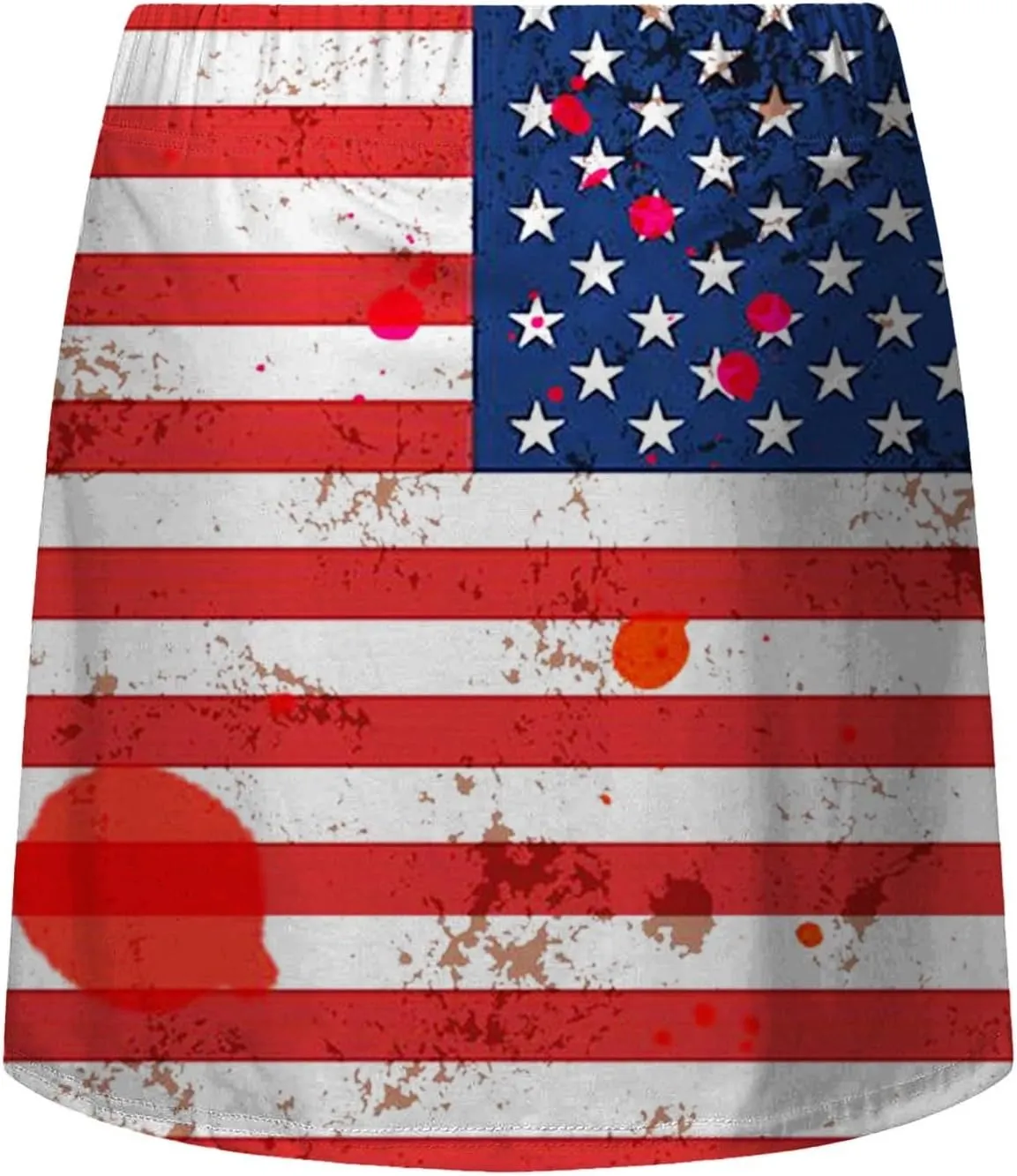 4th of July Skorts for Women Athletic Breathable 2 in 1 Tennis Skirt Shorts Workout High Waisted Stretch Flowy Shorts