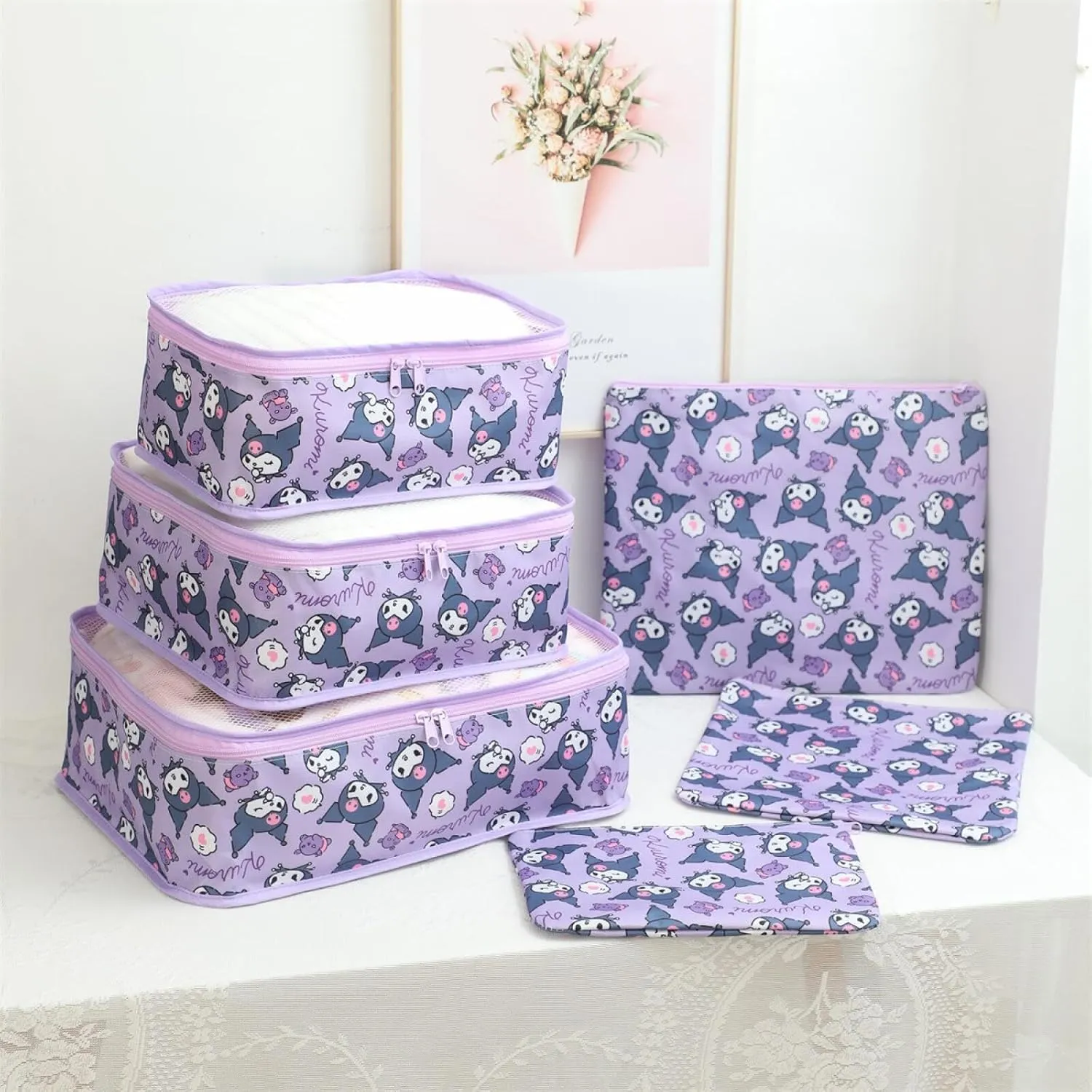 6Piece Travel Storage Bags Luggage Suitcases Packing Cubes Toiletry Shoe Pouches Accessories Sorting Organizers