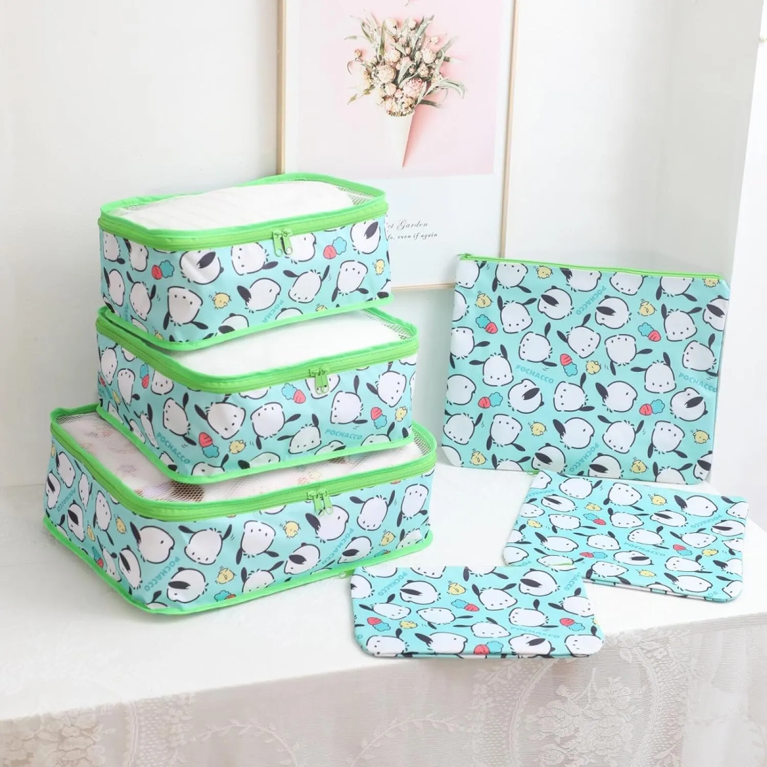6Piece Travel Storage Bags Luggage Suitcases Packing Cubes Toiletry Shoe Pouches Accessories Sorting Organizers
