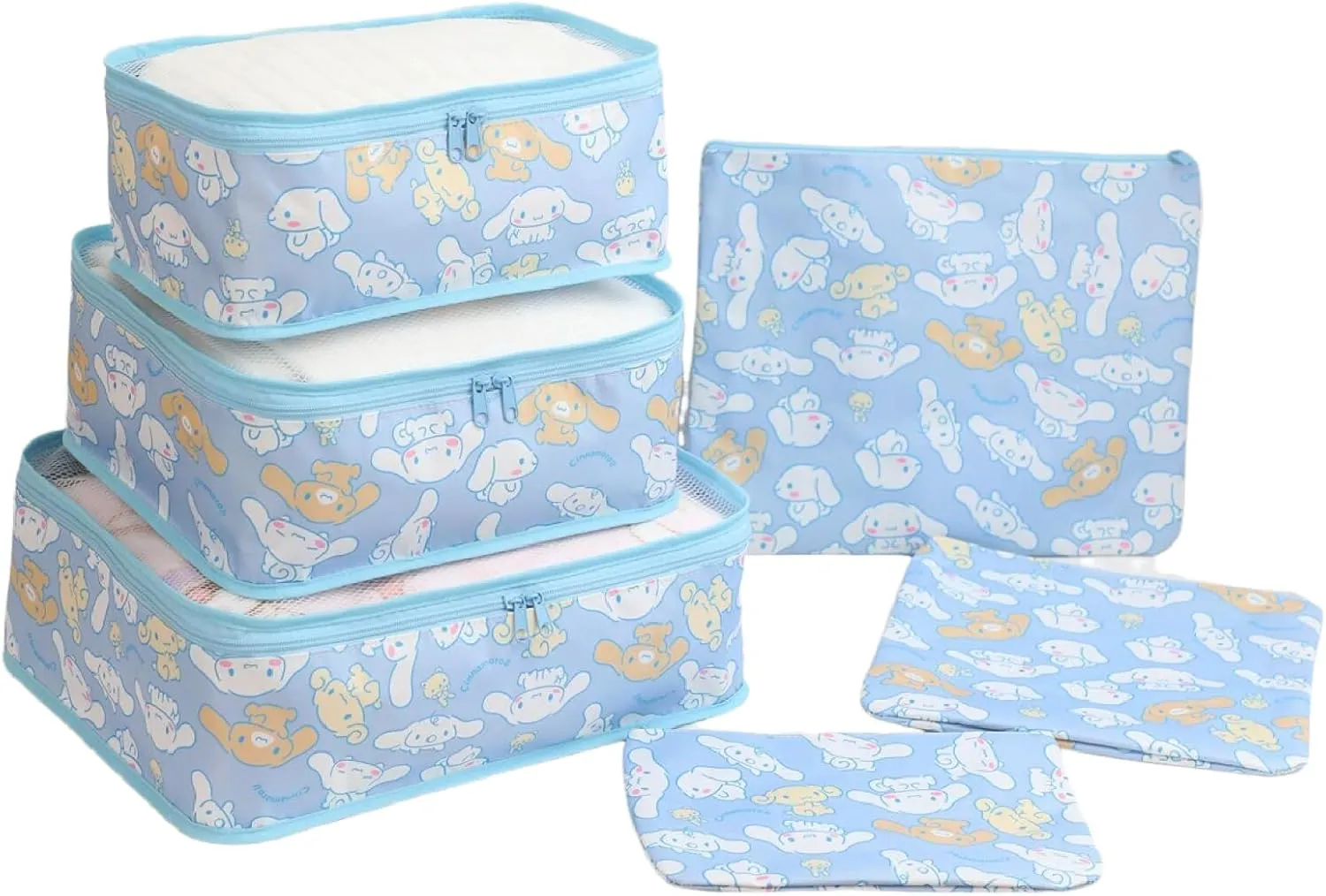 6Piece Travel Storage Bags Luggage Suitcases Packing Cubes Toiletry Shoe Pouches Accessories Sorting Organizers