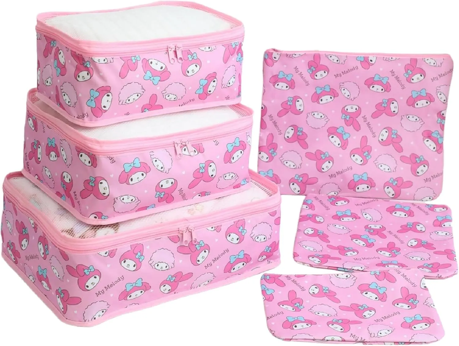 6Piece Travel Storage Bags Luggage Suitcases Packing Cubes Toiletry Shoe Pouches Accessories Sorting Organizers
