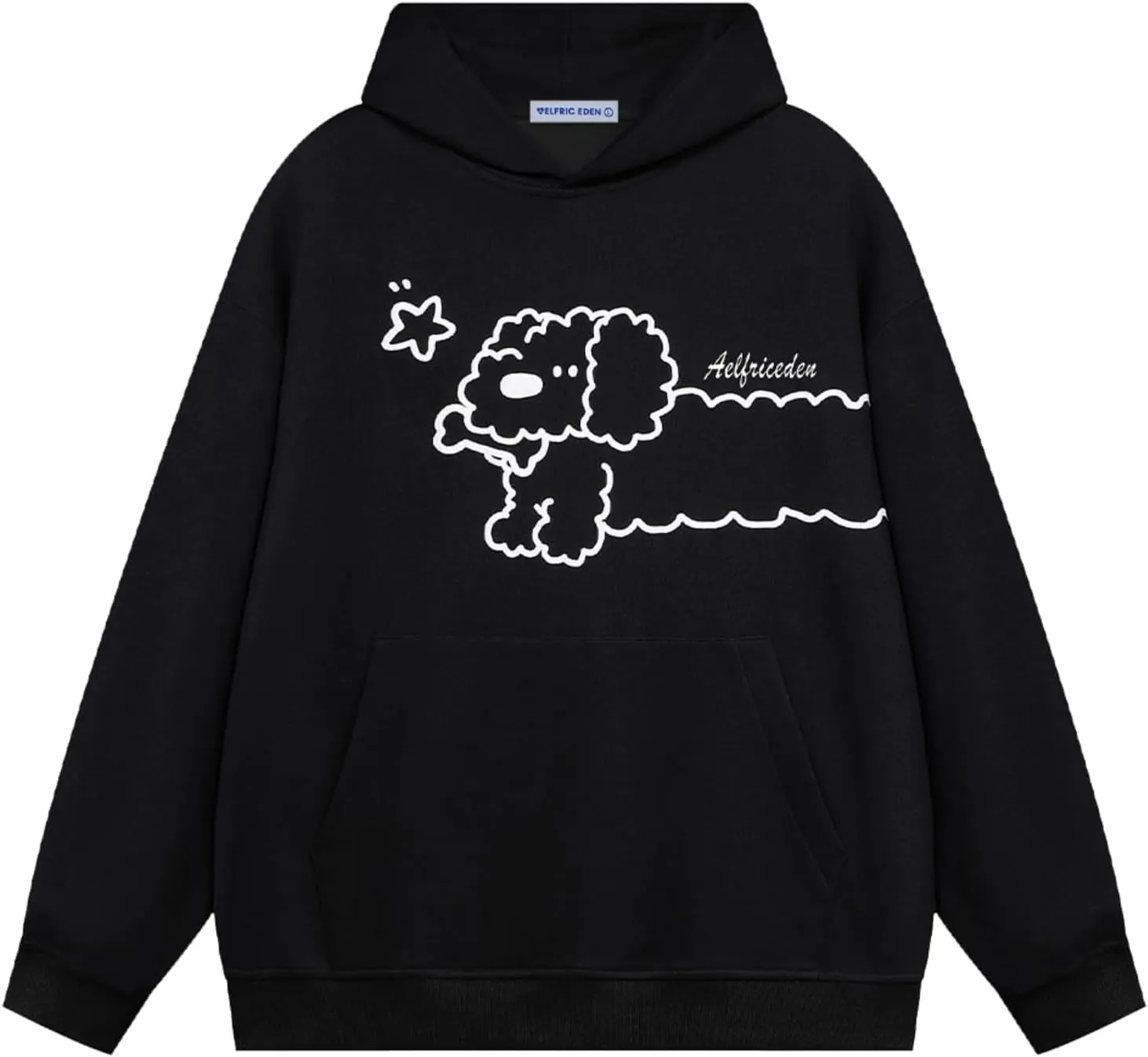 Aelfric Eden Cartoon Puppy Hoodie Women Oversized Hoodies Pullover Long Sleeve Cute Hooded Sweatshirt