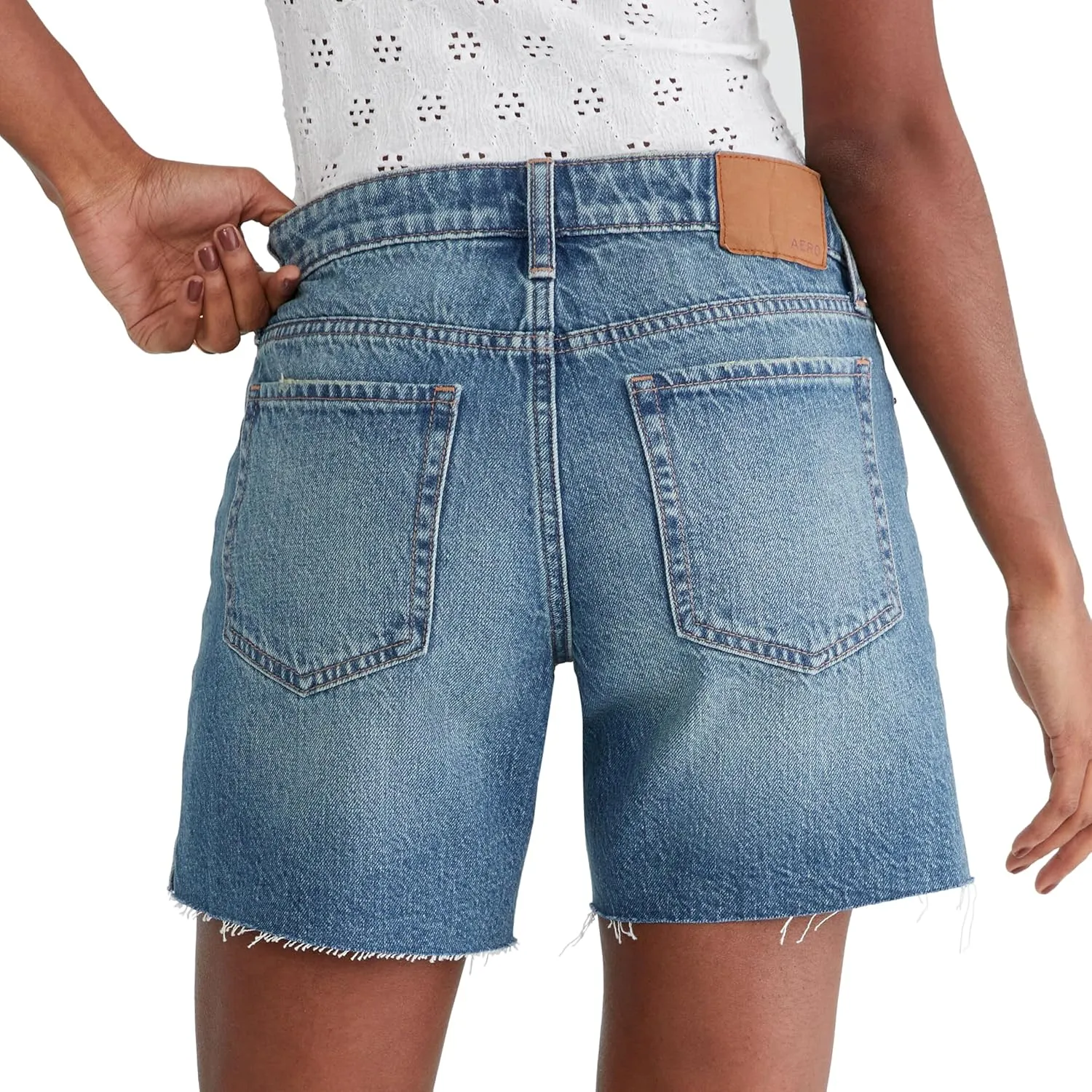 AEROPOSTALE Women's Low Rise Baggy Denim Shorts, 6-inch