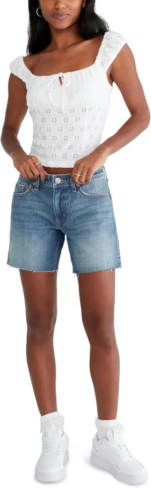 AEROPOSTALE Women's Low Rise Baggy Denim Shorts, 6-inch