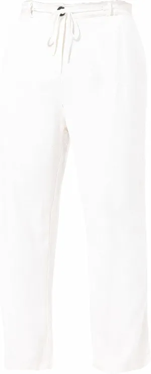 AITFINEISM Men's Casual Cotton Linen Pants Straight Fit Drawstring Pant with Back Elastic Waistband