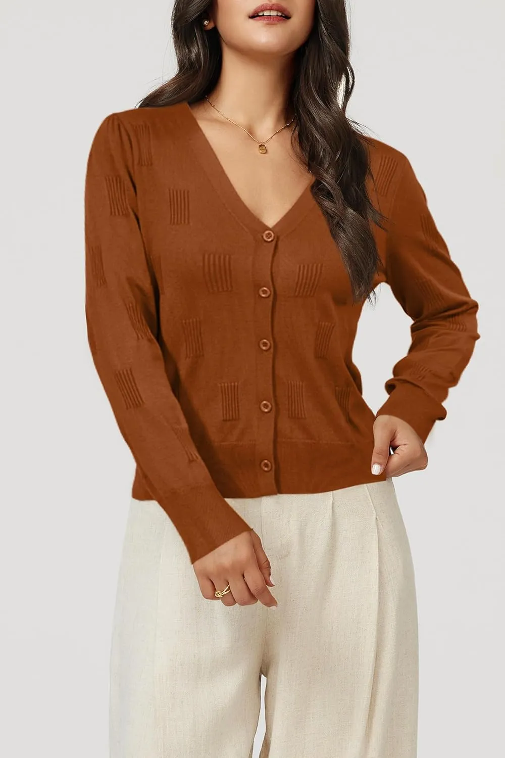 Arach&Cloz Womens Cropped Cardigan Lightweight 2025 Long Sleeve Bolero Shrug Knit Sweater Tops Cozy Clouds