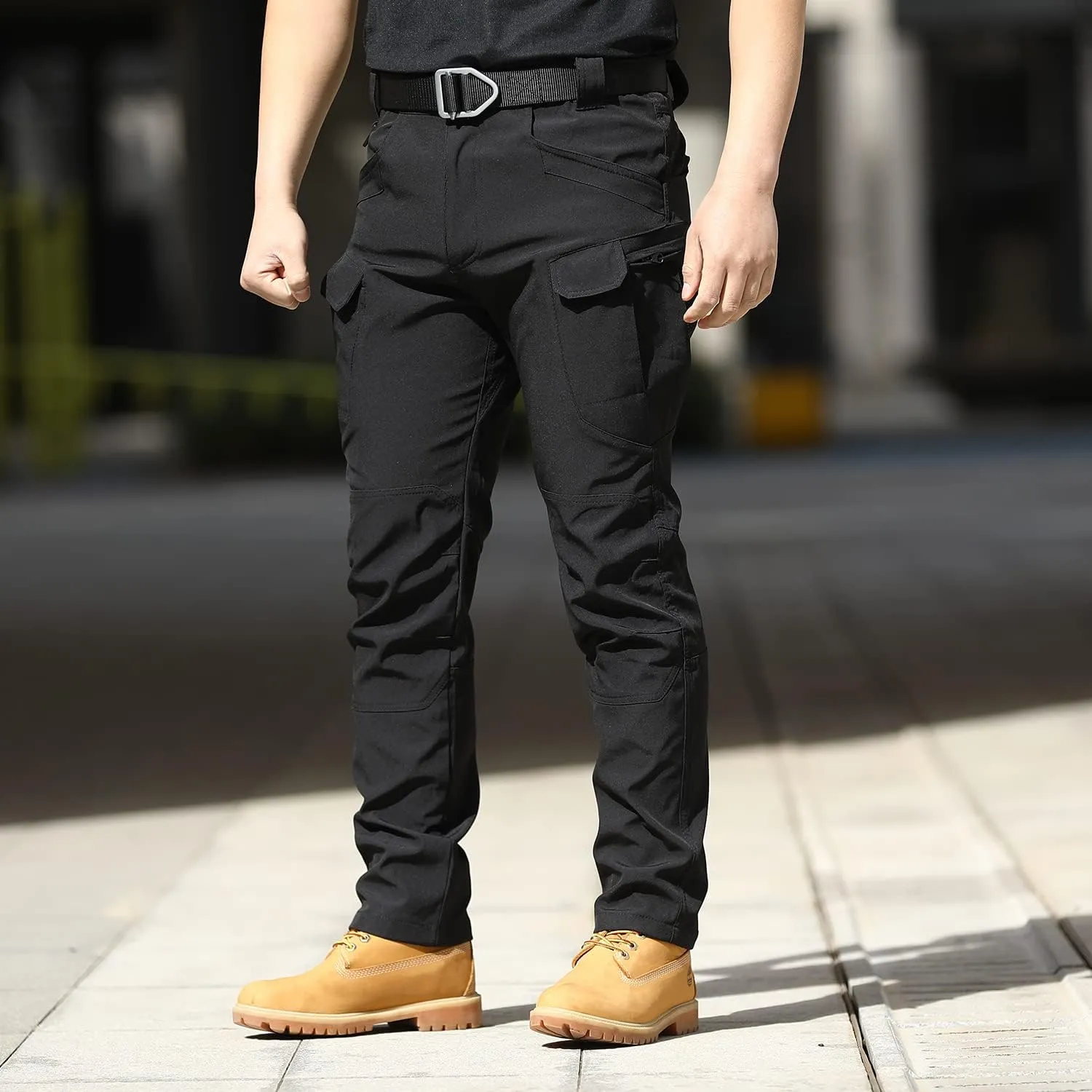 AUTIWITUA Men's Tactical Pants Water Resistant Flex Ripstop Cargo Pants Lightweight Hiking Pants with Multi Pockets(No Belt)