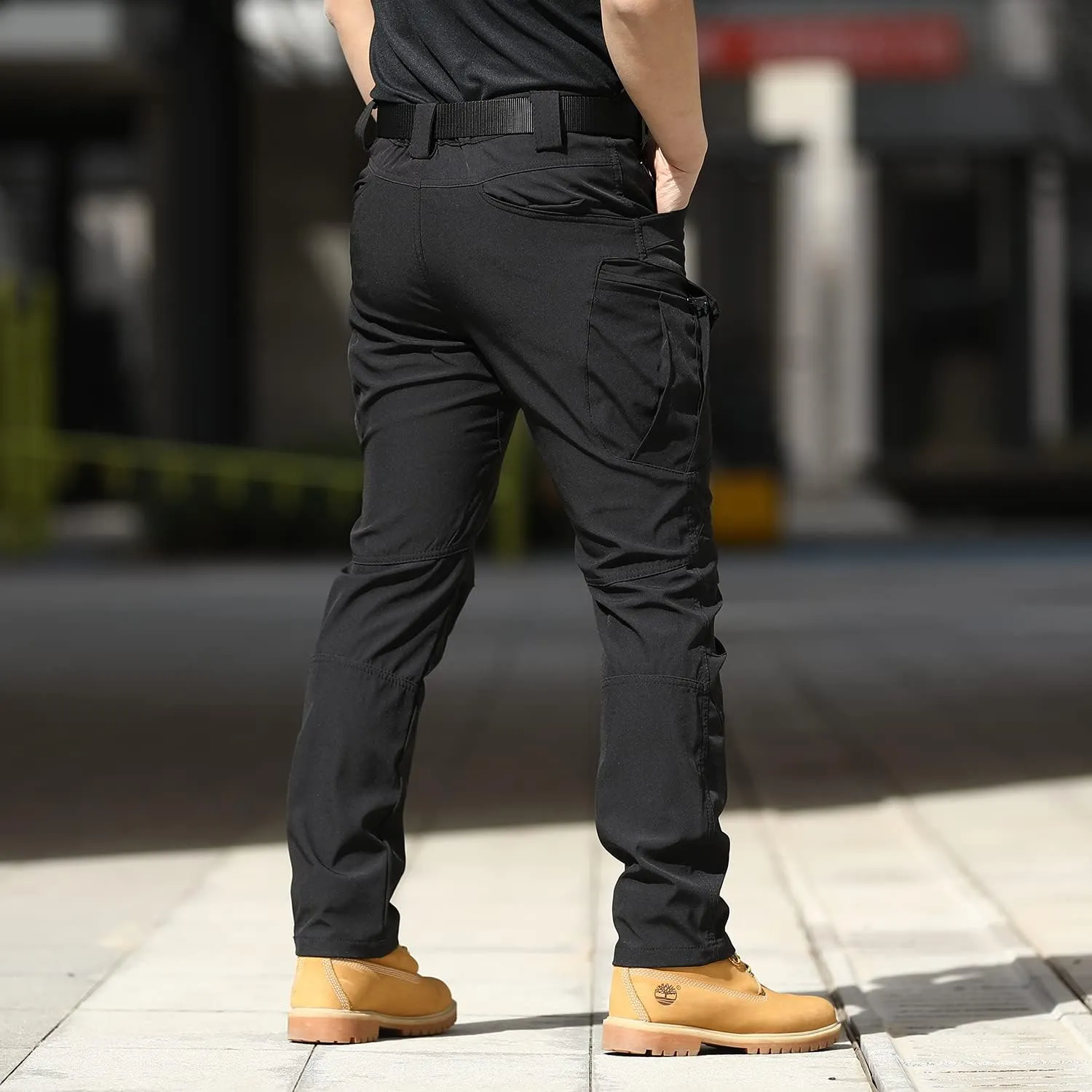 AUTIWITUA Men's Tactical Pants Water Resistant Flex Ripstop Cargo Pants Lightweight Hiking Pants with Multi Pockets(No Belt)