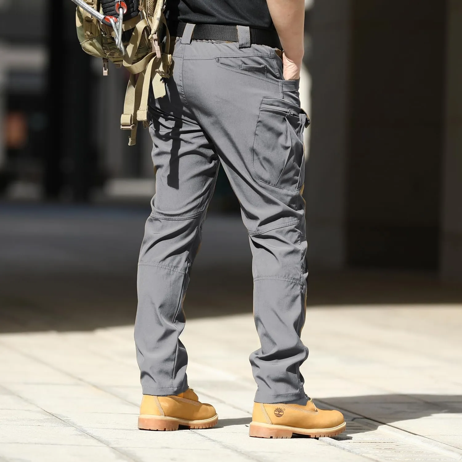 AUTIWITUA Men's Tactical Pants Water Resistant Flex Ripstop Cargo Pants Lightweight Hiking Pants with Multi Pockets(No Belt)