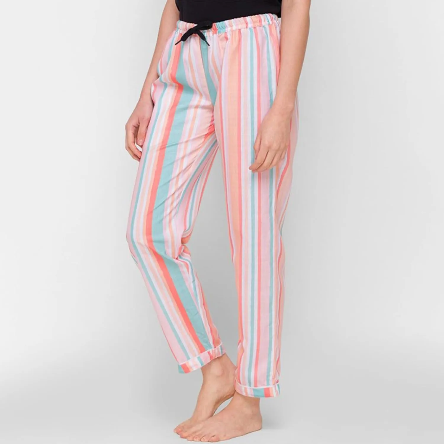 Awoscut Womens Wide Leg Striped Plaid Pants Casual Work Office Trouser High Waist Long Trousers Sweatpants Bottom Streetwear