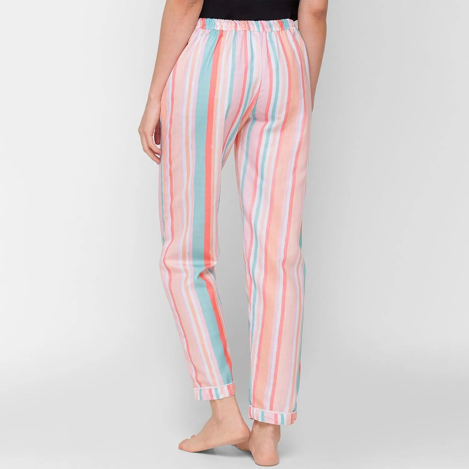 Awoscut Womens Wide Leg Striped Plaid Pants Casual Work Office Trouser High Waist Long Trousers Sweatpants Bottom Streetwear
