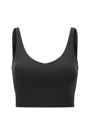 Black "Arabelle" Longline Luxe Sports Bra