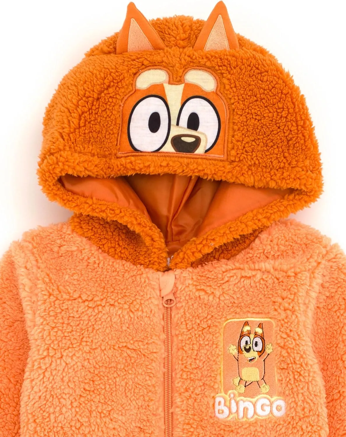 Bluey Cozy Sherpa Zip Up Cosplay Hoodie Toddler to Big Kid Sizes (2T - 10-12)
