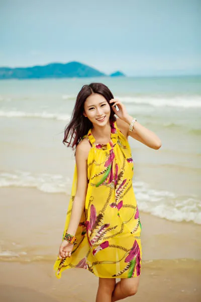 Bohemian chiffon beach dress