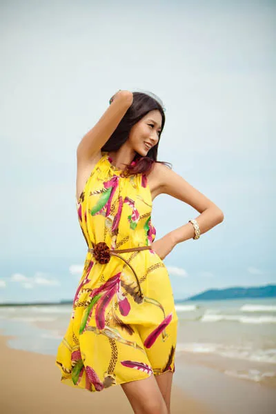 Bohemian chiffon beach dress
