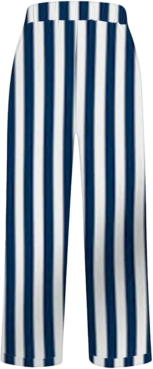 Boho Chic Linen Pants Women Split Hem Wide Leg Trousers with Hidden Elastic Waistband Summer 2025