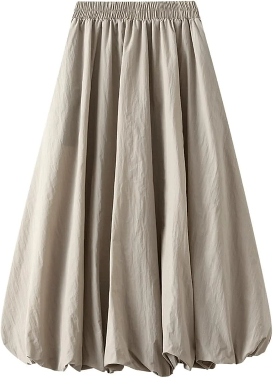 Bubble Skirt Boho Long for Women Ruffled Elastic Pleated Midi Summer Skirt Coquette Aesthetic Flowy Vintage Dress