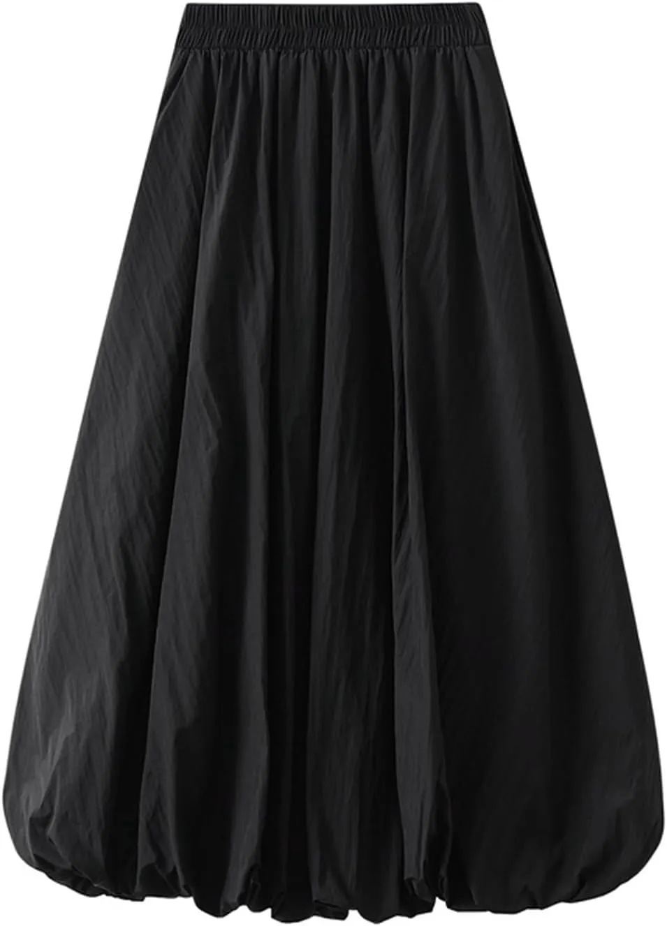 Bubble Skirt Boho Long for Women Ruffled Elastic Pleated Midi Summer Skirt Coquette Aesthetic Flowy Vintage Dress