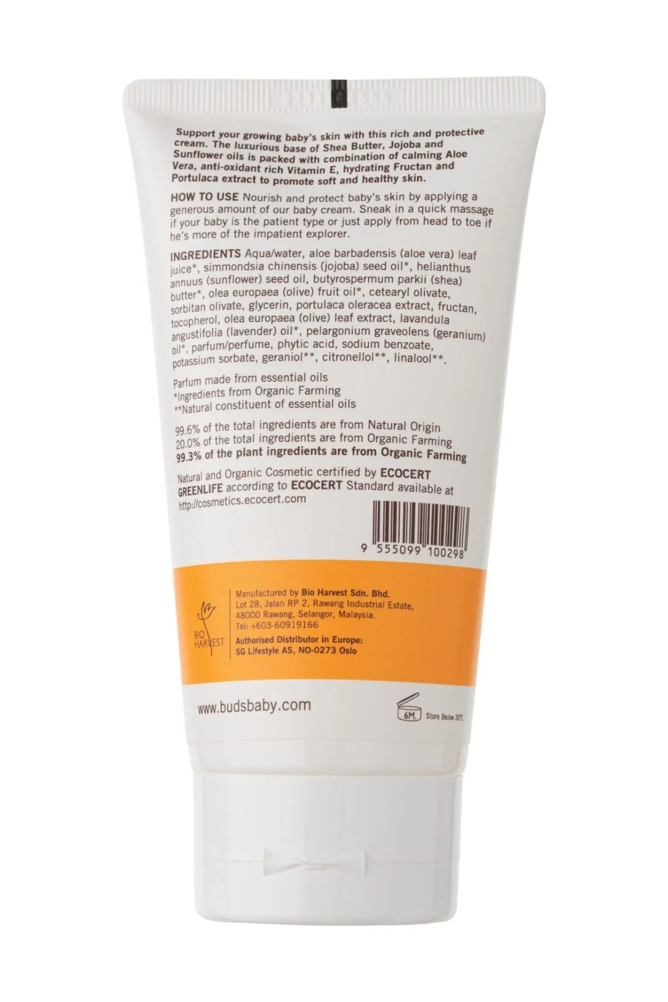 Buds Everyday Organics Baby Cream 150ml