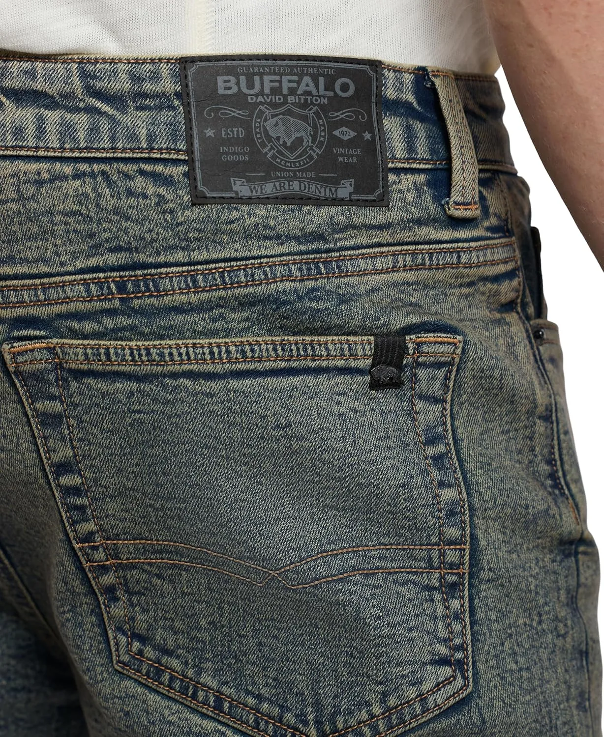 Buffalo David Bitton Men's Relaxed Straight Leg Driven Jean with Stretch Fabric