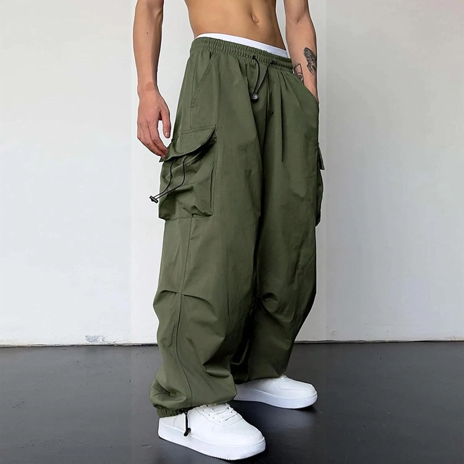Cargo Pant for Men Big and Tall Casual Joggers Athletic Pant Flex Stretch Loose Straight Sweatpants Work Hiking Pant