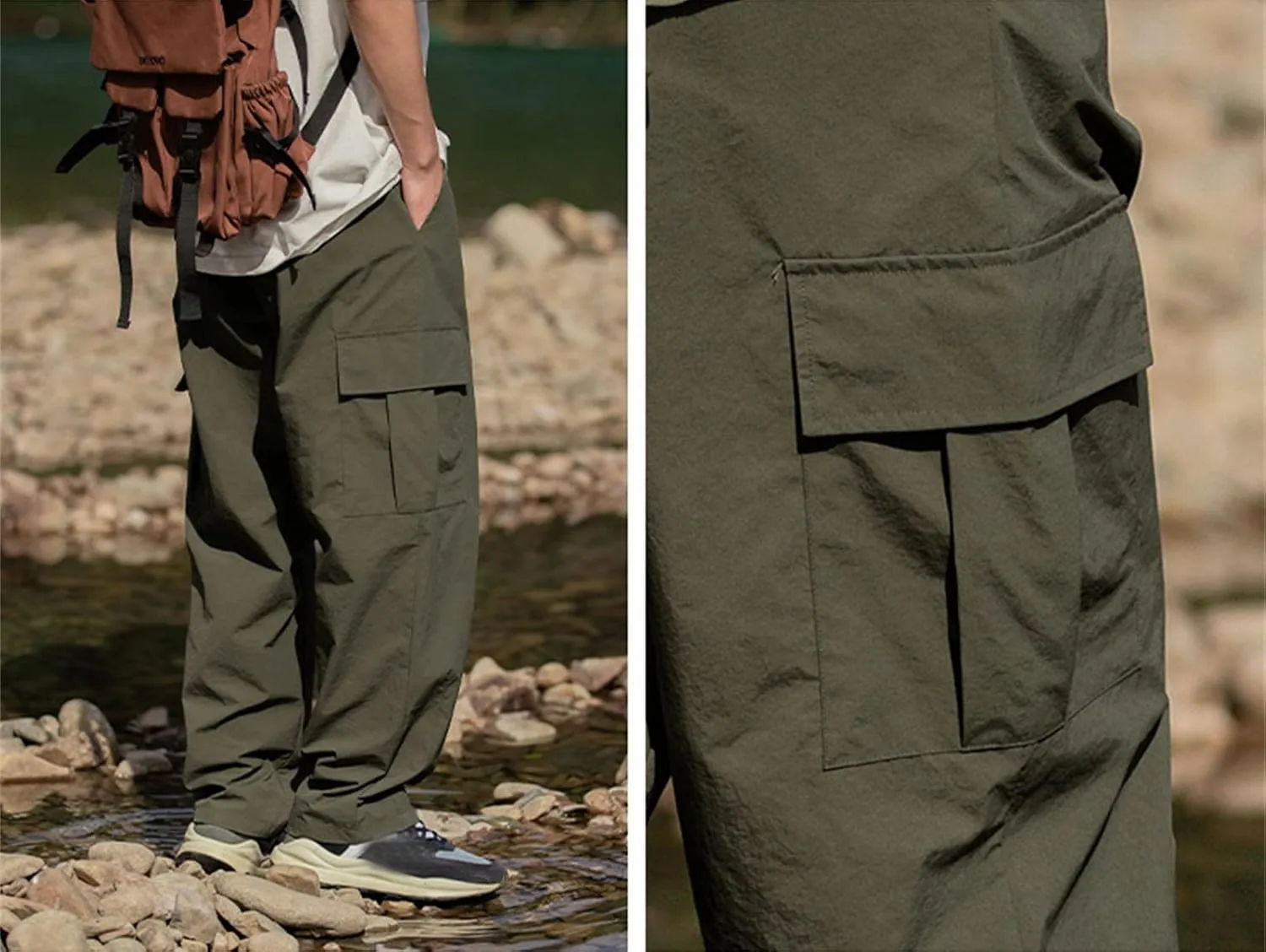 Cargo Pant for Men Big and Tall Casual Joggers Athletic Pant Flex Stretch Loose Straight Sweatpants Work Hiking Pant