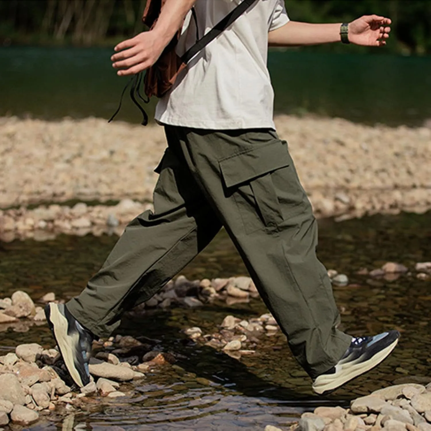 Cargo Pant for Men Big and Tall Casual Joggers Athletic Pant Flex Stretch Loose Straight Sweatpants Work Hiking Pant