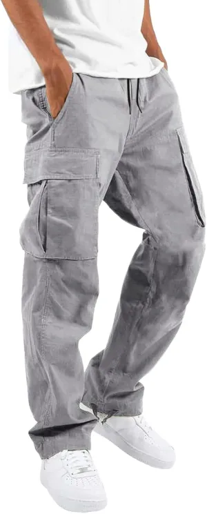Cargo Pants for Men Work Deep Pockets Casual Hiking Pants Workout Joggers Stretch Twill Track Sweatpants Multi Pockets