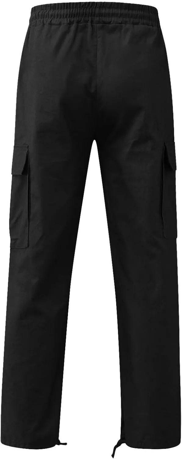 Cargo Pants for Men Work Deep Pockets Casual Hiking Pants Workout Joggers Stretch Twill Track Sweatpants Multi Pockets