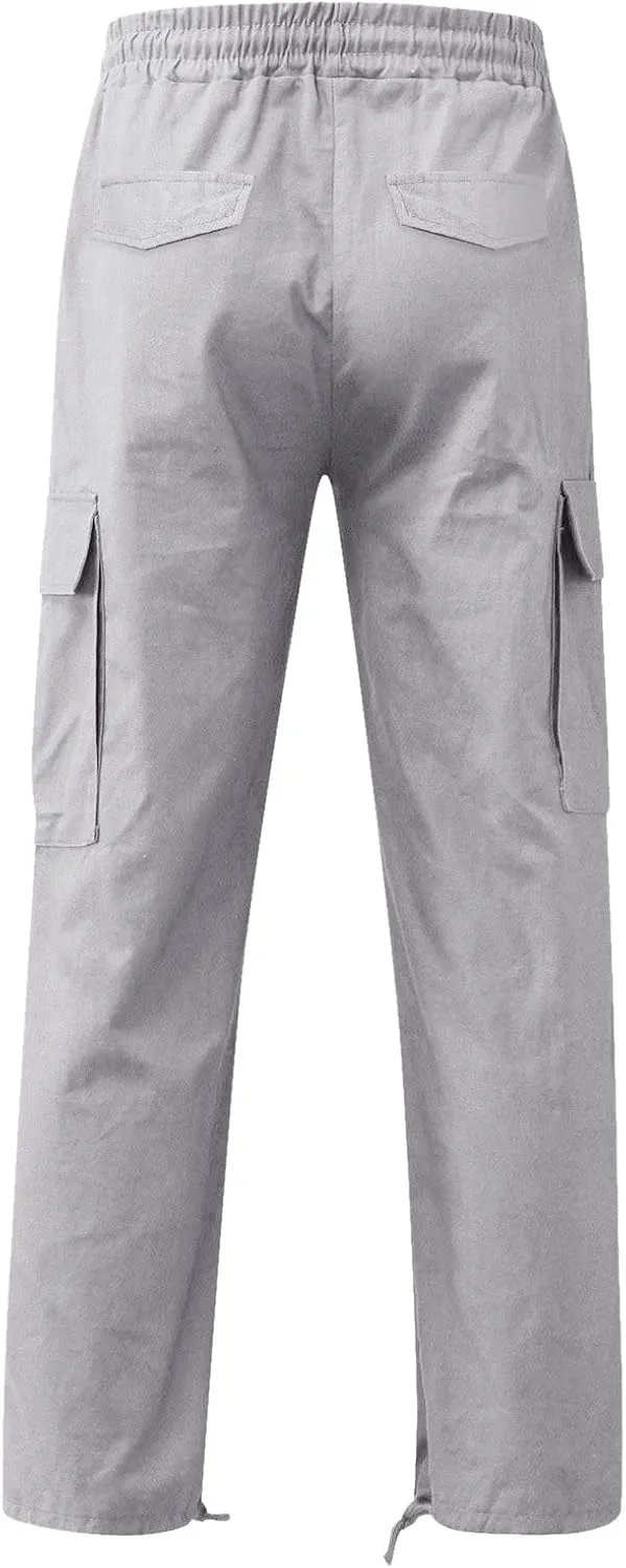 Cargo Pants for Men Work Deep Pockets Casual Hiking Pants Workout Joggers Stretch Twill Track Sweatpants Multi Pockets
