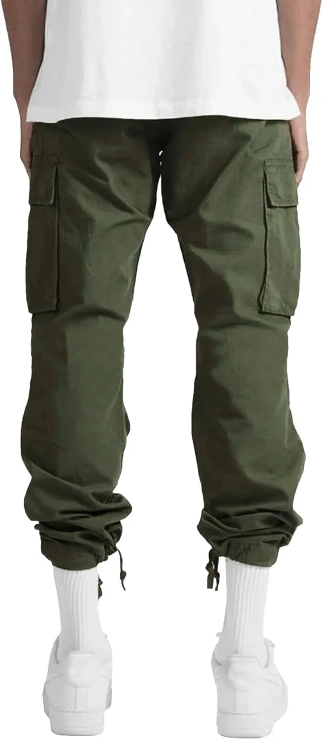 Cargo Pants for Men Work Deep Pockets Casual Hiking Pants Workout Joggers Stretch Twill Track Sweatpants Multi Pockets