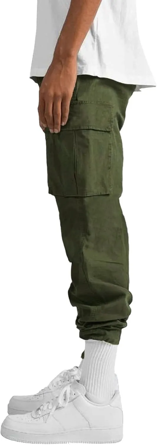 Cargo Pants for Men Work Deep Pockets Casual Hiking Pants Workout Joggers Stretch Twill Track Sweatpants Multi Pockets