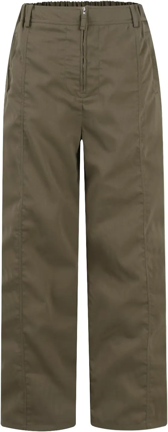 Cargo Pants Women Zip Front Parachute Pants Baggy Wide Leg Pant with Pocket Y2K Straight Leg Chinos Pant