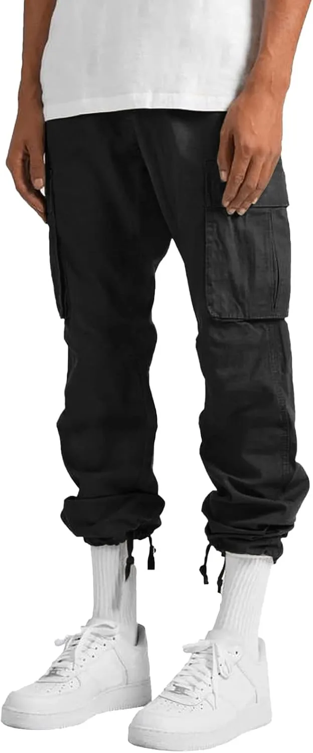 Cargo Work Pants for Men Classic Fit Lightweight Ripstop Trousers Casual Hiking Tactical Bottom Pant Multi-Pockets