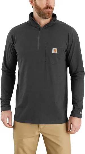 Carhartt Men's Force Relaxed Fit Midweight Long-Sleeve Quarter-Zip Mock-Neck T-Shirt
