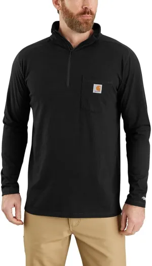 Carhartt Men's Force Relaxed Fit Midweight Long-Sleeve Quarter-Zip Mock-Neck T-Shirt