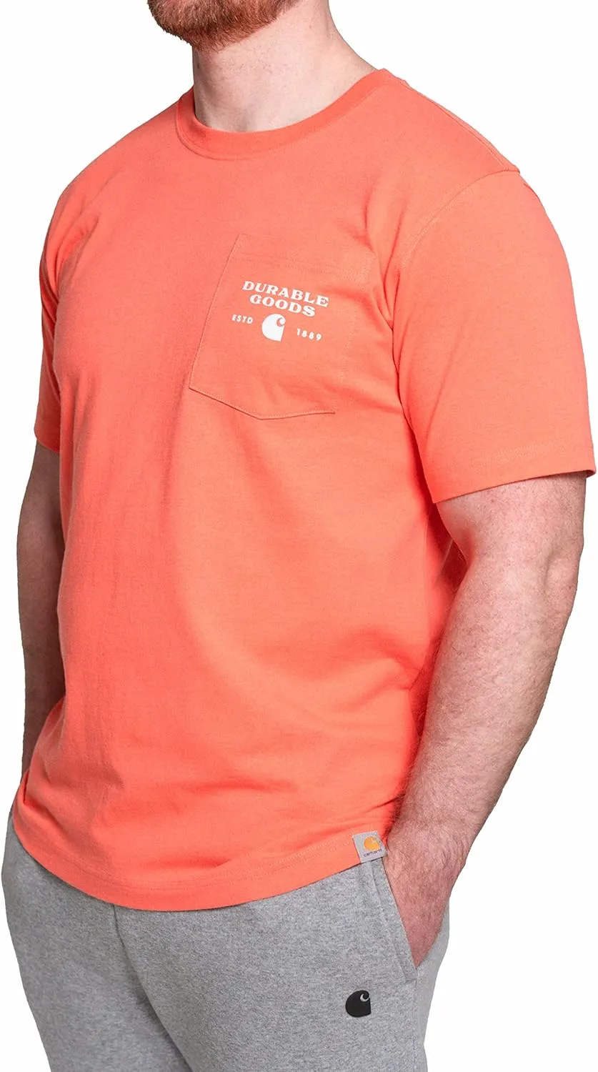 Carhartt Men's Relaxed Fit Heavyweight Short-Sleeve Pocket Logo Graphic T-Shirt