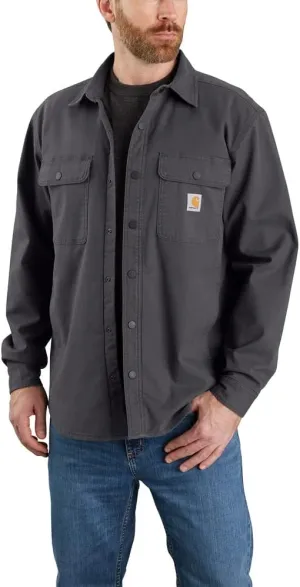Carhartt Men's Rugged Flex Relaxed Fit Canvas Fleece-Lined Shirt Jac