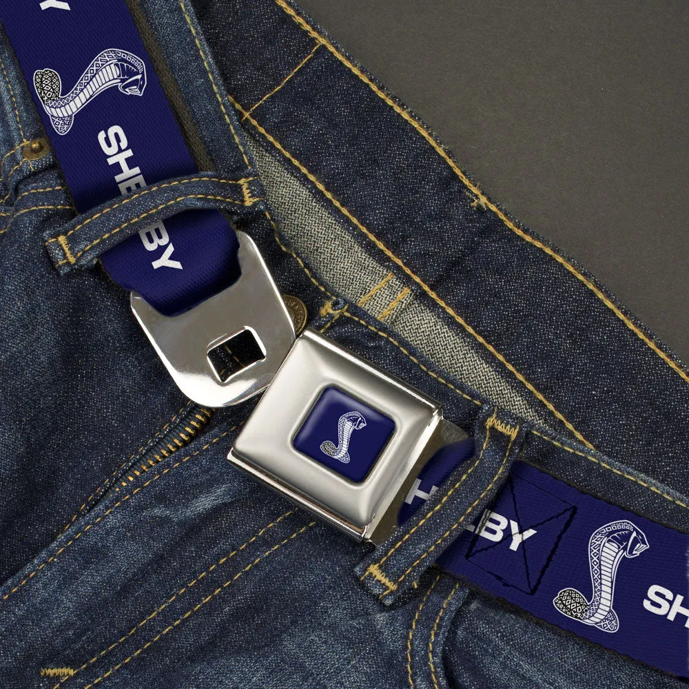Carroll Shelby Super Snake Cobra Navy/White Seatbelt Belt - SHELBY Super Snake Cobra Navy/White Webbing